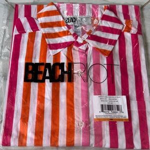 NWT Beach Riot Pink and Orange Striped Swim Coverup